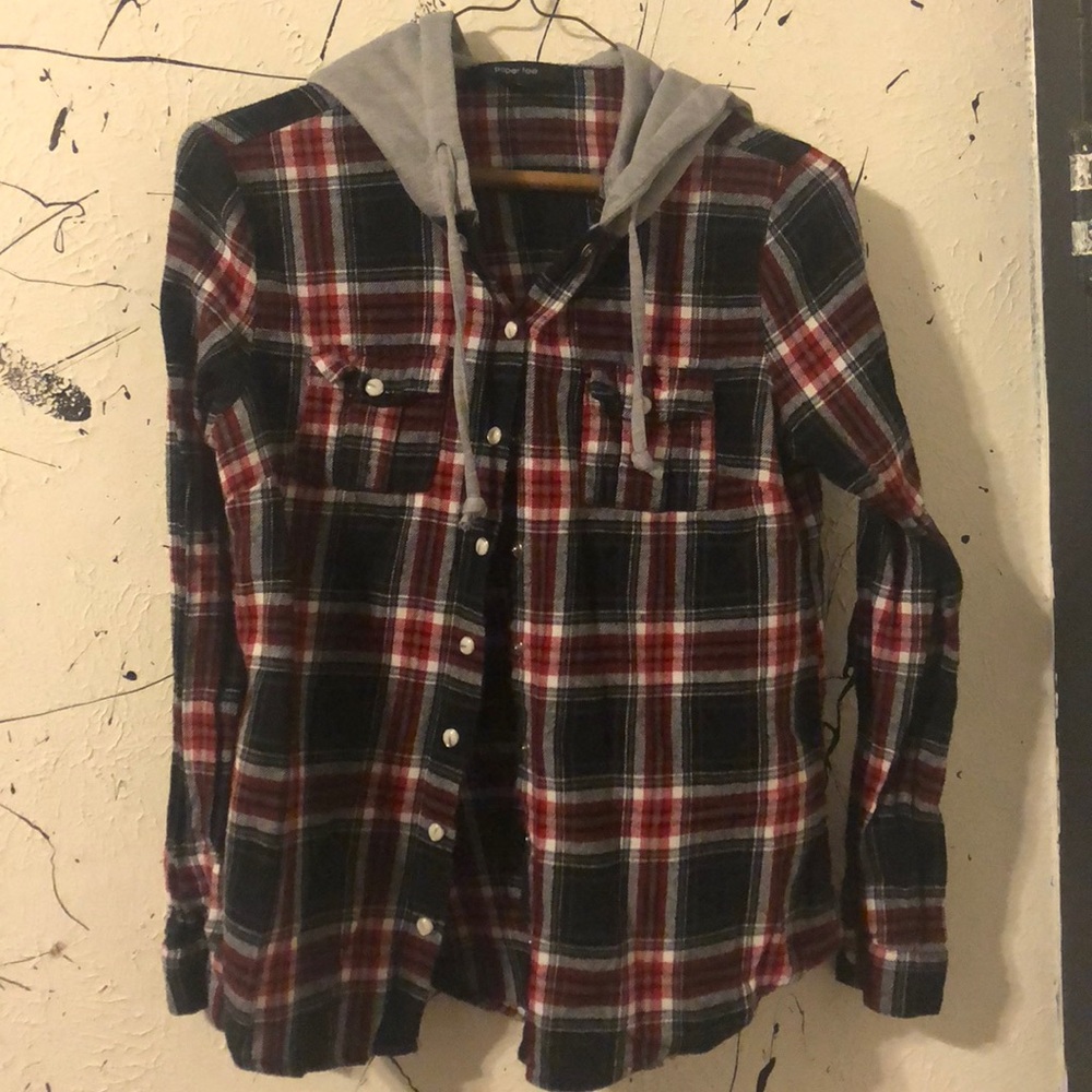 Red flannel hoodie